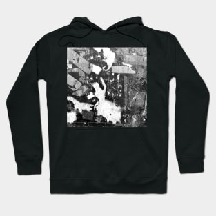 Rabbit at Crossroads Black and White Abstract Hoodie